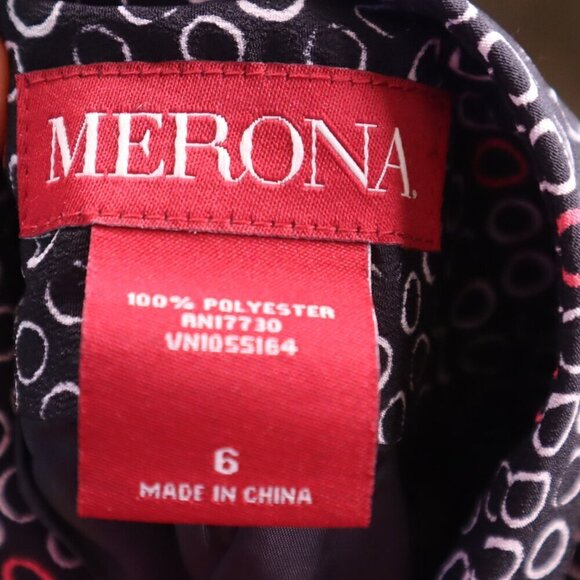 LAST CHANCE - GREY PATTERNED SKIRT 6 Merona Red Pink Black Office Work Classic - Picture 5 of 6